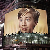 Photo effect - Advertisement on the buildings corner