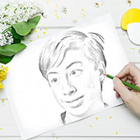 Photo effect - Drawing among flowers