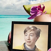 Photo effect - Fresh juice on the beach