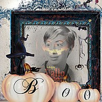Photo effect - Halloween kitty says boo