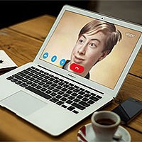 Photo effect - MacBook Air. Video call