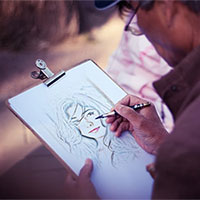 Photo effect - Painter making a sketch