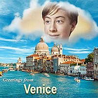Photo effect - Postcard. Greetings from Venice