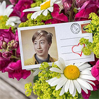 Photo effect - Postcard in flowers