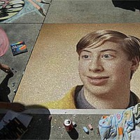 Photo effect - Realistic drawing on the road
