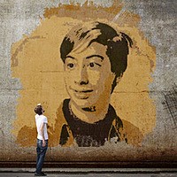 Photo effect - Someone looking to the wall