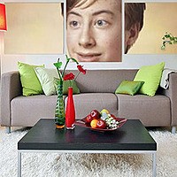 Photo effect - Triptych art in modern interior