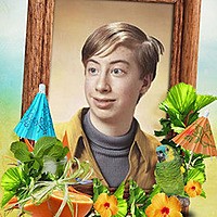 Photo effect - Tropical juicy cocktail