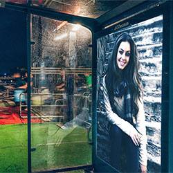 Photo effect - Advertisement on the bus stop