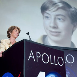 Photo effect - Reporting about space program Apollo