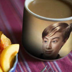 Photo effect - A cup of coffee with milk