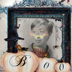 Photo effect - Halloween kitty says boo
