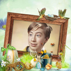 Photo effect - Happy Easter greetings card