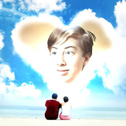 Photo effect - Heart in the blue sky