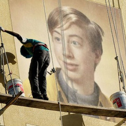 Photo effect - House painter doing his job