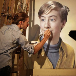 Photo effect - Painter doing his art