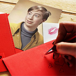 Photo effect - Postcard decorated with love