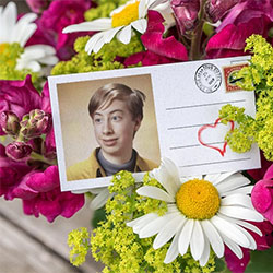 Photo effect - Postcard in flowers