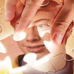 Photo effect - Puzzle. The missing piece