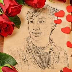 Photo effect - Image among red roses