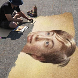Photo effect - Street art on the road