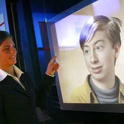 Photo effect - Lovely girl and TV panel