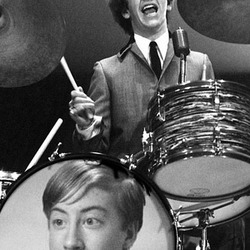Photo effect - The Beatles. Ringo Starr on drums