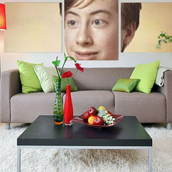 Photo effect - Triptych art in modern interior