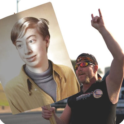 Photo effect - Real biker supports you