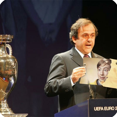 Photo effect - Euro 2012. Platini announced winner