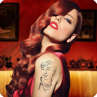 Photo effect - Feelings of lady in red