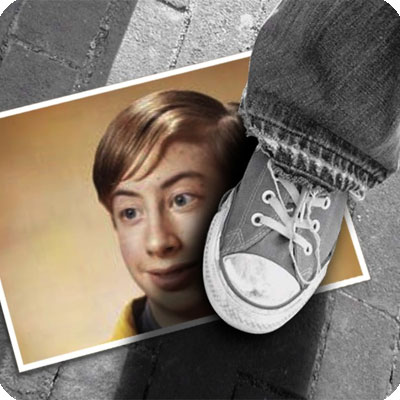 Photo effect - Stepped on a photo
