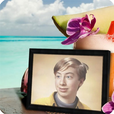 Photo effect - Fresh juice on the beach