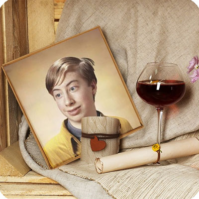 Photo effect - Glass of the good wine