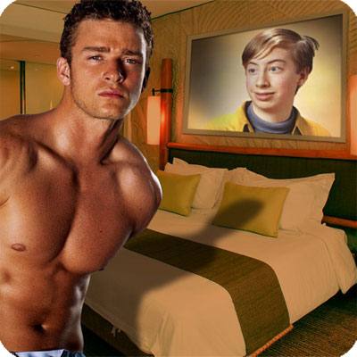 Photo effect - Justin Timberlake in a bedroom