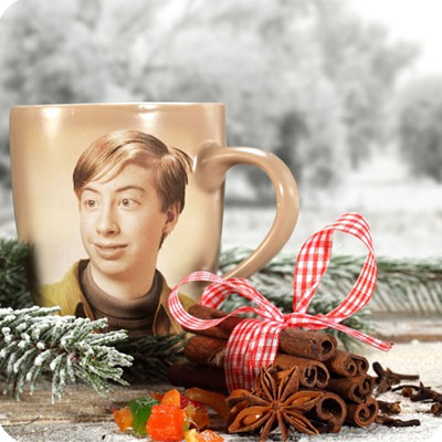 Photo effect - Hot tea in a cold winter