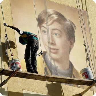 Photo effect - House painter doing his job