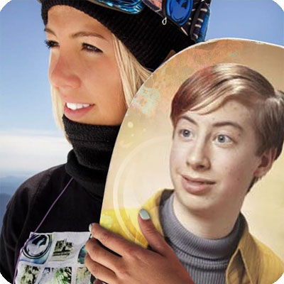 Photo effect - Image on the board of beautiful girl