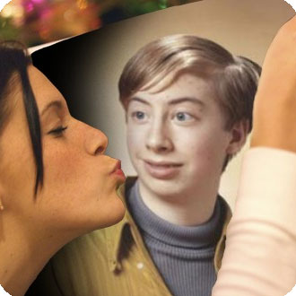 Photo effect - Tenderly kissed by unknown girl