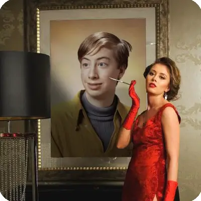 Photo effect - Smoking lady in red
