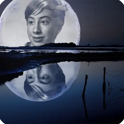 Photo effect - Huge moon on the horizon