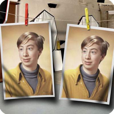Photo effect - Two nice photos in photo studio