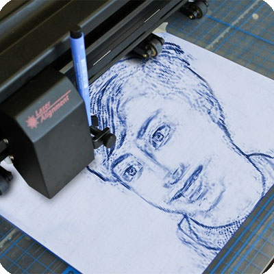 Photo effect - Printing a blue image