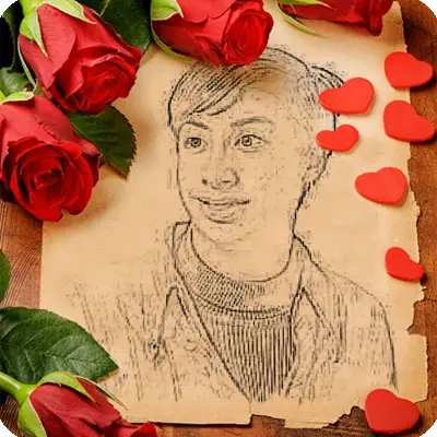 Photo effect - Image among red roses