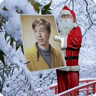 Photo effect - Santa wades through forest