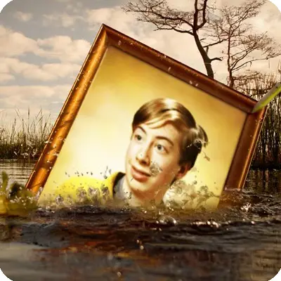 Photo effect - Sprays of the sinking photo frame