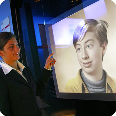 Photo effect - Lovely girl and TV panel