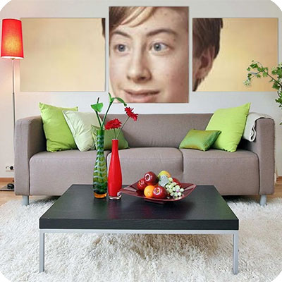 Photo effect - Triptych art in modern interior