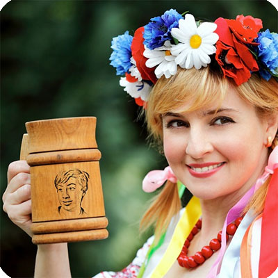 Photo effect - Ukrainian girl in the national garb