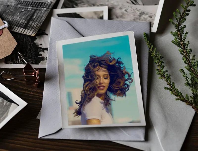 Photo effect - Vintage photo on the table